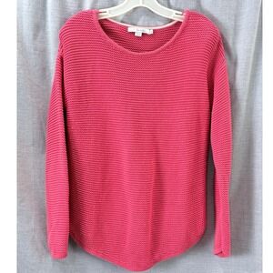 Boden Pink Textured Knit Boat Neck Long Sleeve Sweater M Puilover Dopamine